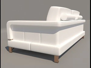 bianca leather standard sofa in white rose gold 3D Model