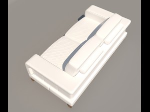 bianca leather standard sofa in white rose gold Modèle 3D