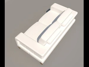bianca leather standard sofa in white rose gold 3D Model