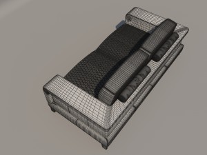 bianca leather standard sofa in white rose gold Modèle 3D