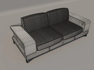 bianca leather standard sofa in white rose gold 3D Model