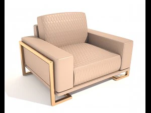 Кожаное кресло Gianna полуперсиково-розового цвета 3D Модель