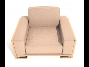 gianna leather chairhalf in peach rosegold 3D Model