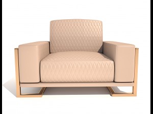 gianna leather chairhalf in peach rosegold 3Dモデル