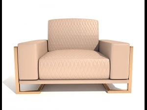 gianna leather chairhalf in peach rosegold 3D Model