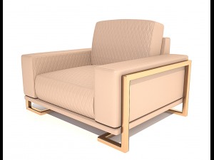 gianna leather chairhalf in peach rosegold 3Dモデル