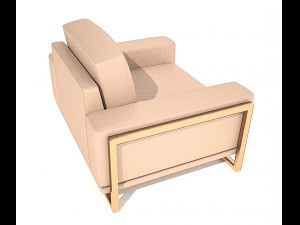 gianna leather chairhalf in peach rosegold 3D Model