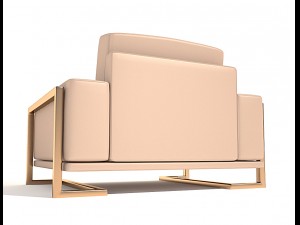 gianna leather chairhalf in peach rosegold 3Dモデル