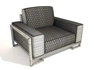 gianna leather chairhalf in peach rosegold 3D Model