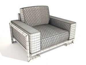 gianna leather chairhalf in peach rosegold 3D Model