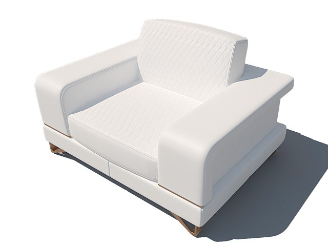 bianca leather chair and half in white rose gold Modello 3D .c4d .max .obj .3ds .fbx .stl .blend 