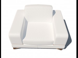 bianca leather chair and half in white rose gold Modello 3D