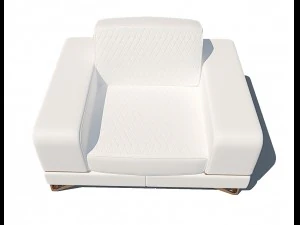 bianca leather chair and half in white rose gold 3D Model