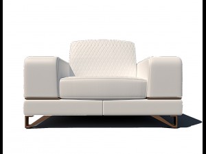 bianca leather chair and half in white rose gold Modello 3D