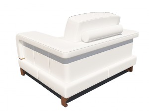 bianca leather chair and half in white rose gold Modello 3D