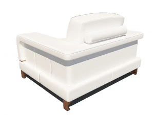 bianca leather chair and half in white rose gold 3D Model