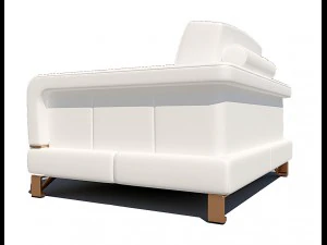 bianca leather chair and half in white rose gold 3D Model