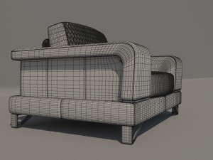 bianca leather chair and half in white rose gold Modello 3D