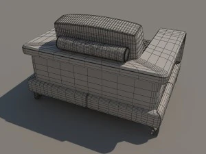 bianca leather chair and half in white rose gold 3D Model