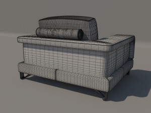 bianca leather chair and half in white rose gold Modello 3D
