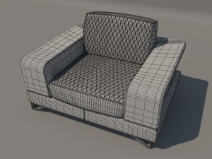 bianca leather chair and half in white rose gold Modello 3D