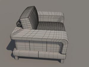 bianca leather chair and half in white rose gold Modello 3D