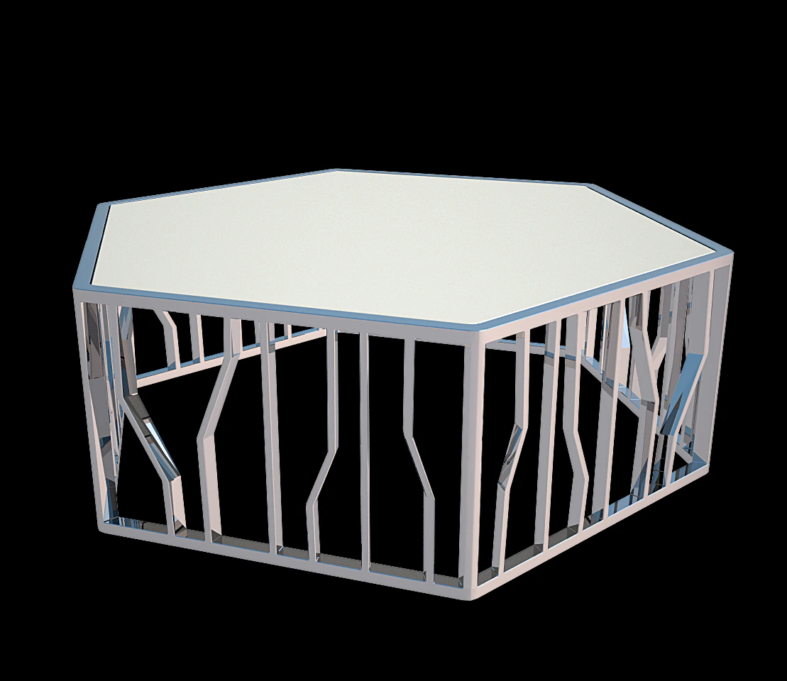 Reflexionsf&ouml;rmiger Cocktailtisch 3D Modell .c4d .max .obj .3ds .fbx .stl .blend 