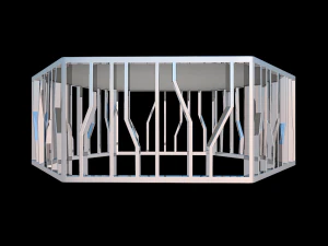 Reflexionsf&ouml;rmiger Cocktailtisch 3D Modell