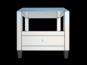 montreal mirrored square accent table w-drawer 3D-Modell