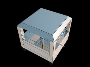 montreal mirrored square accent table w-drawer 3D-Modell