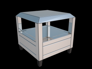montreal mirrored square accent table w-drawer 3D-Modell