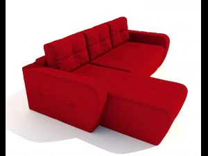 sofa renata pufetta red 3D Model