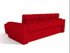 sofa renata pufetta red 3D Model