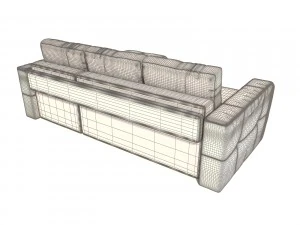sofa renata pufetta red 3D Model