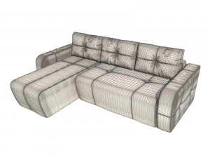 sofa renata pufetta red 3D Model