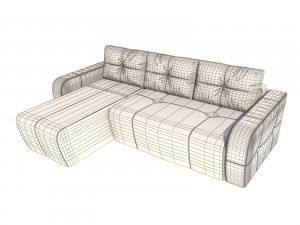 sofa renata pufetta red 3D 모델