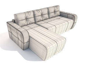 sofa renata pufetta red 3D 모델