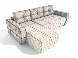 sofa renata pufetta red 3D Model