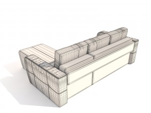 sofa renata pufetta red 3D 모델