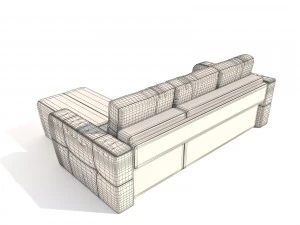 sofa renata pufetta red 3D Model