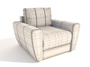 armchair andrea pufetto 3D Model
