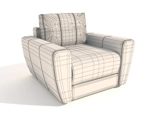 armchair andrea pufetto 3D Model