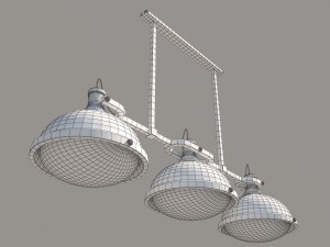 chandelier nordic vintage iron hang 3D Modell