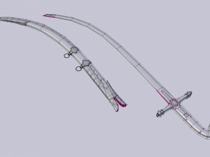 mongol sword Modèle 3D