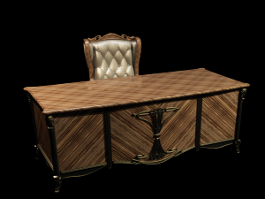 classic office desk 3D मॉडल
