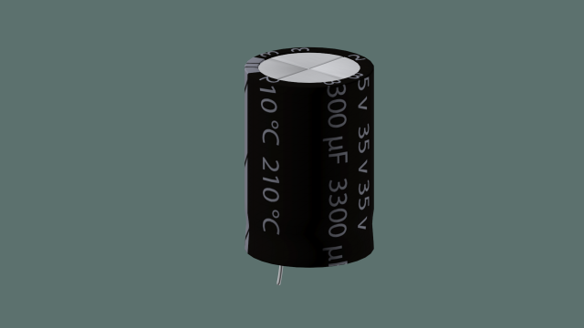 electrolytic capacitor 3D Model .c4d .max .obj .3ds .fbx .stl .blend 