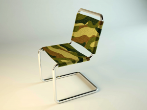 chair military Modèle 3D