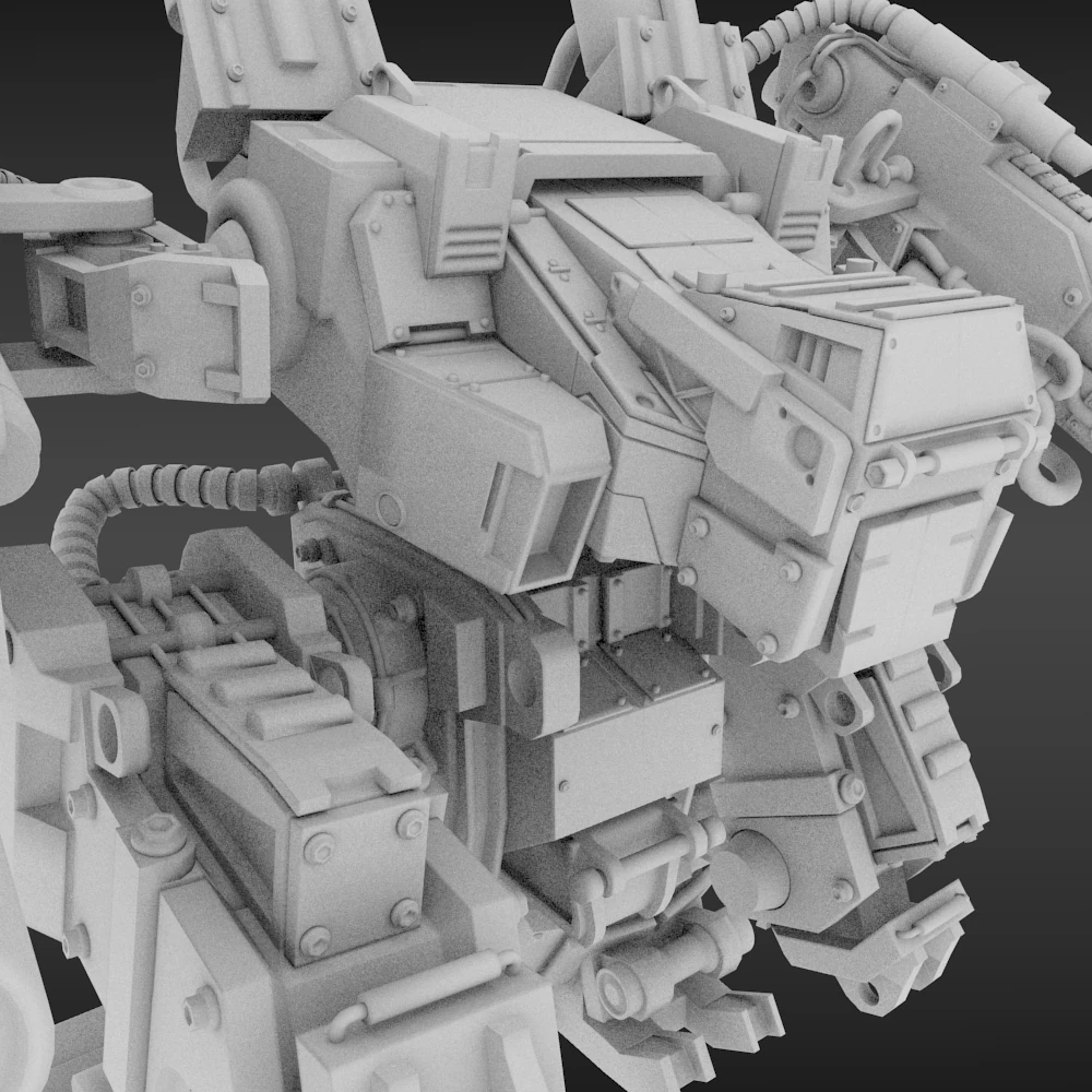 robot mech mark3 3D Model .c4d .max .obj .3ds .fbx .stl .blend 