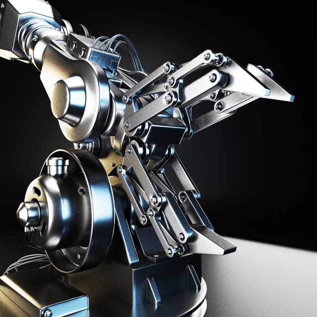 robotic arm mk1 3D Model .c4d .max .obj .3ds .fbx .stl .blend 