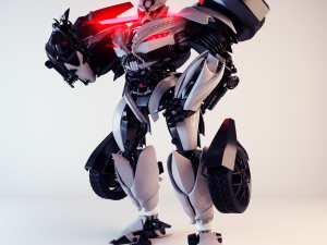 robot car white 3D मॉडल